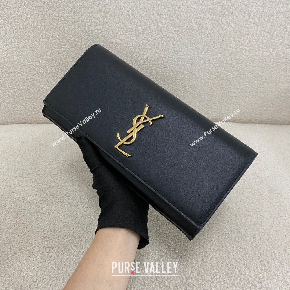 Saint Laurent Kate Clutch in Smooth Leather 326079 Black/Gold 2024 Top Quality (BG-24122403)