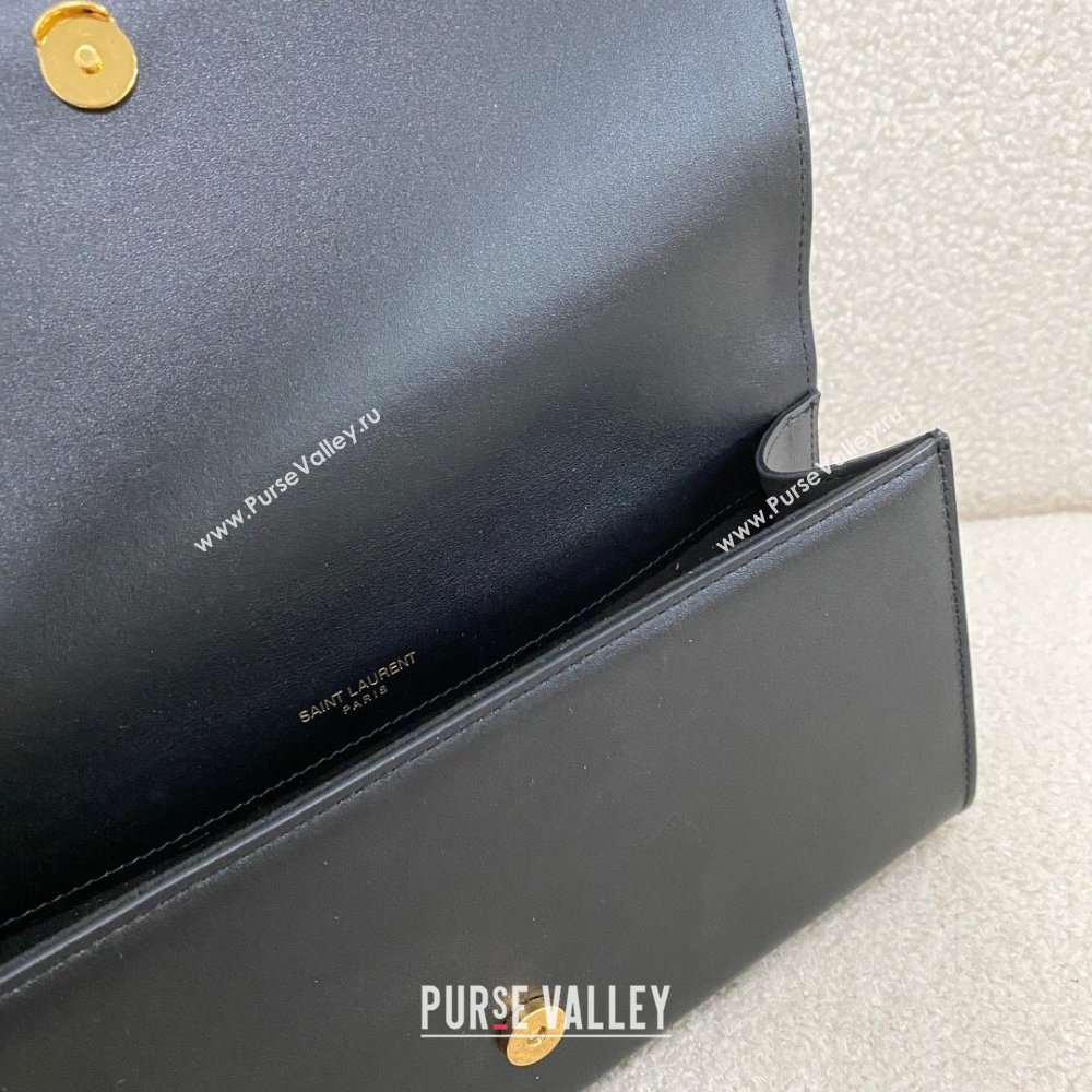 Saint Laurent Kate Clutch in Smooth Leather 326079 Black/Gold 2024 Top Quality (BG-24122403)