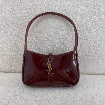 Saint Laurent Mini LE 5 À 7 Soft Hobo Bag in Patent Calfskin 710318 Burgundy 2024 Top Quality (BG-24122407)