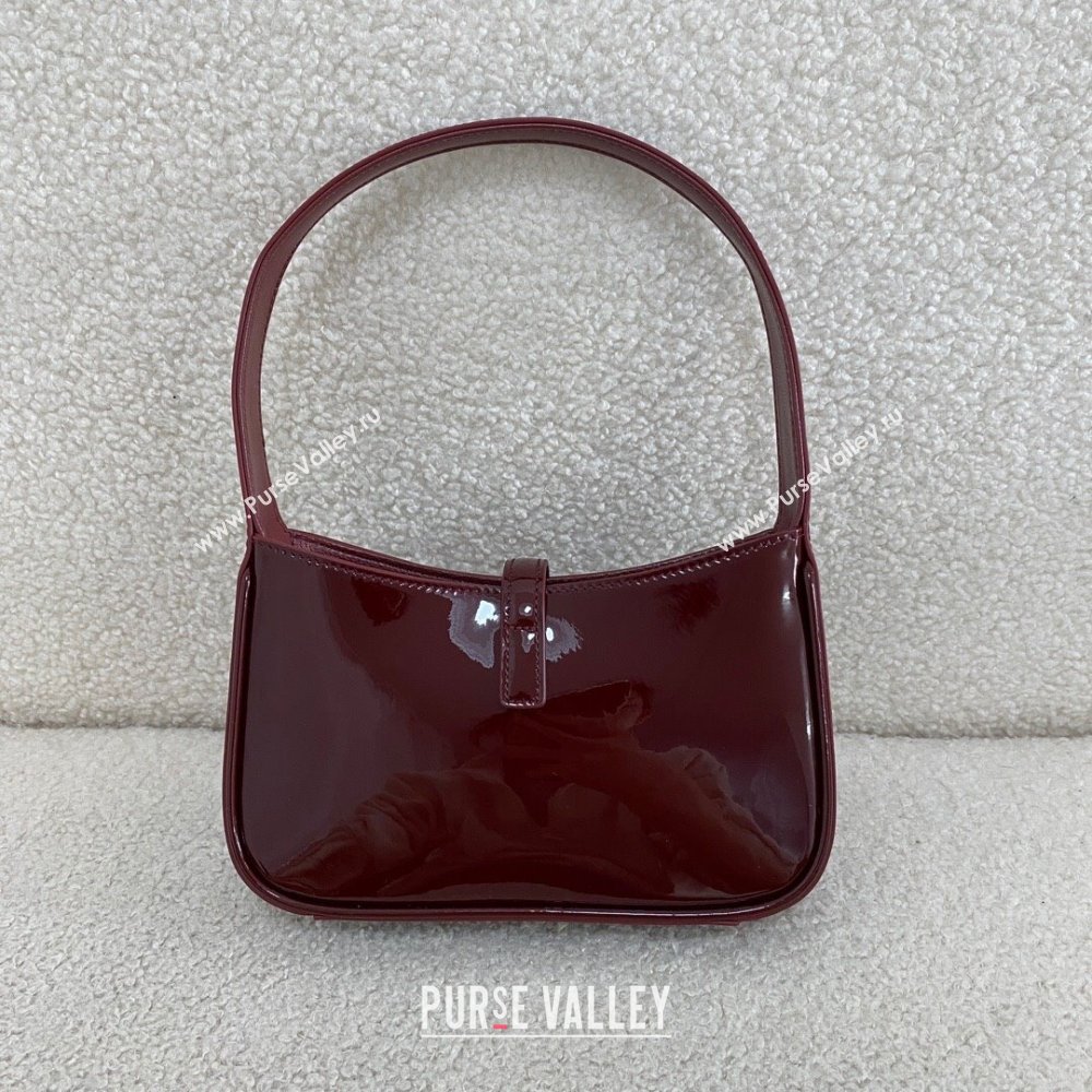 Saint Laurent Mini LE 5 À 7 Soft Hobo Bag in Patent Calfskin 710318 Burgundy 2024 Top Quality (BG-24122407)