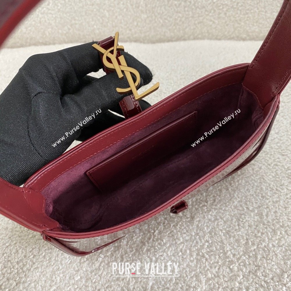 Saint Laurent Mini LE 5 À 7 Soft Hobo Bag in Patent Calfskin 710318 Burgundy 2024 Top Quality (BG-24122407)