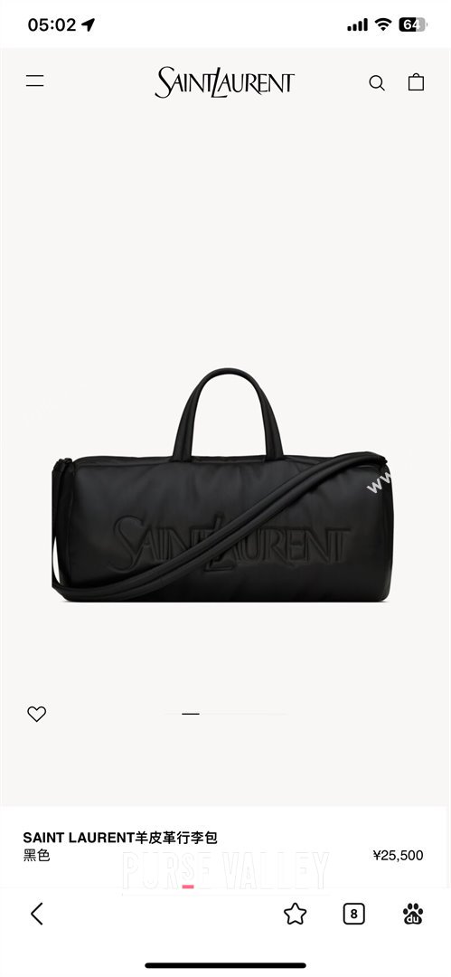 Saint Laurent Duffle Bag in Lambskin 797640 Black 2024 Top Quality (BG-24122408)