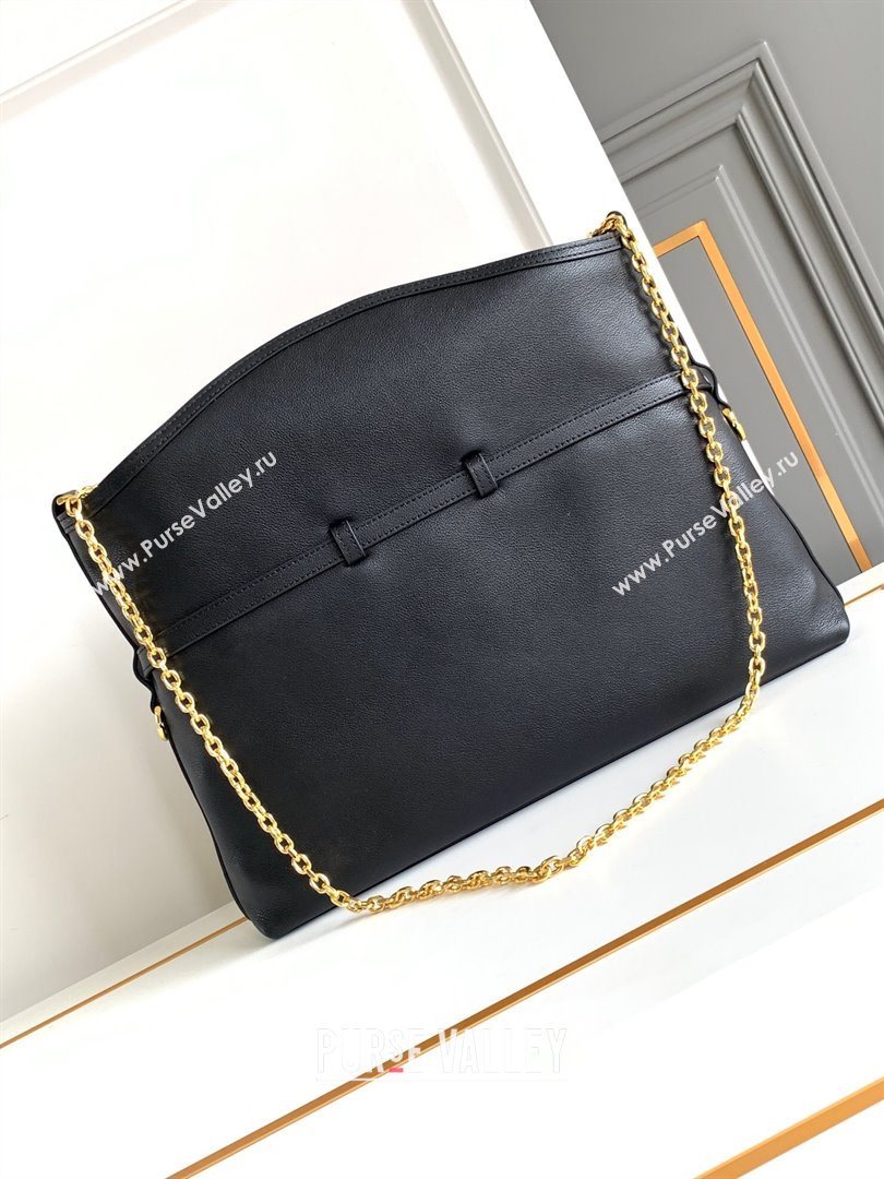 Givenchy Medium Voyou Chain Bag in Tumbled Calfskin Leather Black/Gold 2024 (YH-24122505)