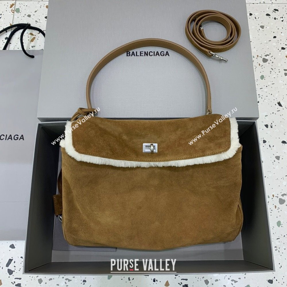 Balenciaga Rodeo Medium Handbag in Brown Suede 2024 78972 (JM-24122509)