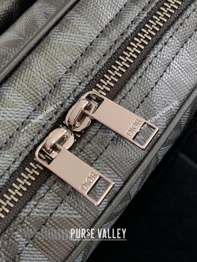 Dior Hit The Road Briefcase Bag in Dior Black CD Diamond Canvas and Smooth Calfskin 2023 (DMZ-24122510 )