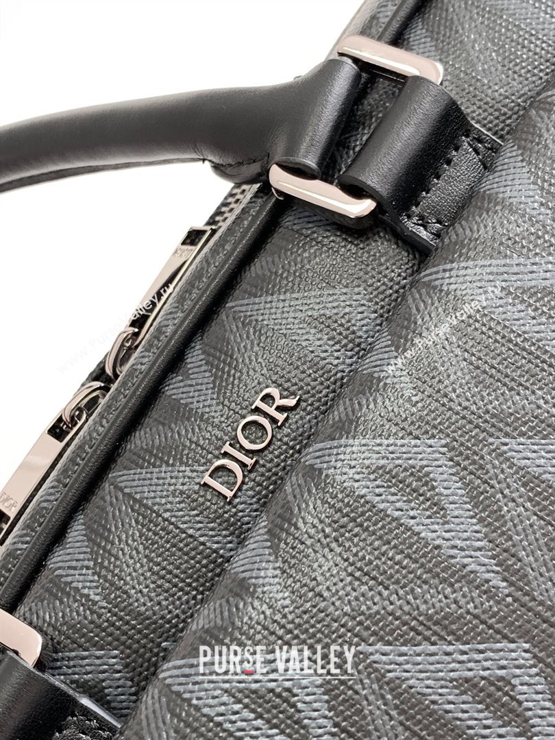 Dior Hit The Road Briefcase Bag in Dior Black CD Diamond Canvas and Smooth Calfskin 2023 (DMZ-24122510 )