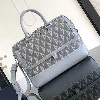 Dior Hit The Road Briefcase Bag in Dior Grey CD Diamond Canvas and Smooth Calfskin 2023 (DMZ-24122511)