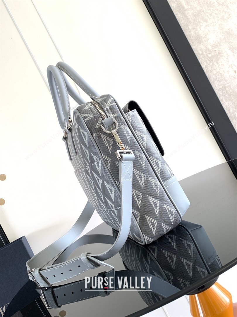 Dior Hit The Road Briefcase Bag in Dior Grey CD Diamond Canvas and Smooth Calfskin 2023 (DMZ-24122511)