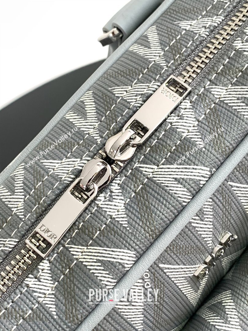 Dior Hit The Road Briefcase Bag in Dior Grey CD Diamond Canvas and Smooth Calfskin 2023 (DMZ-24122511)