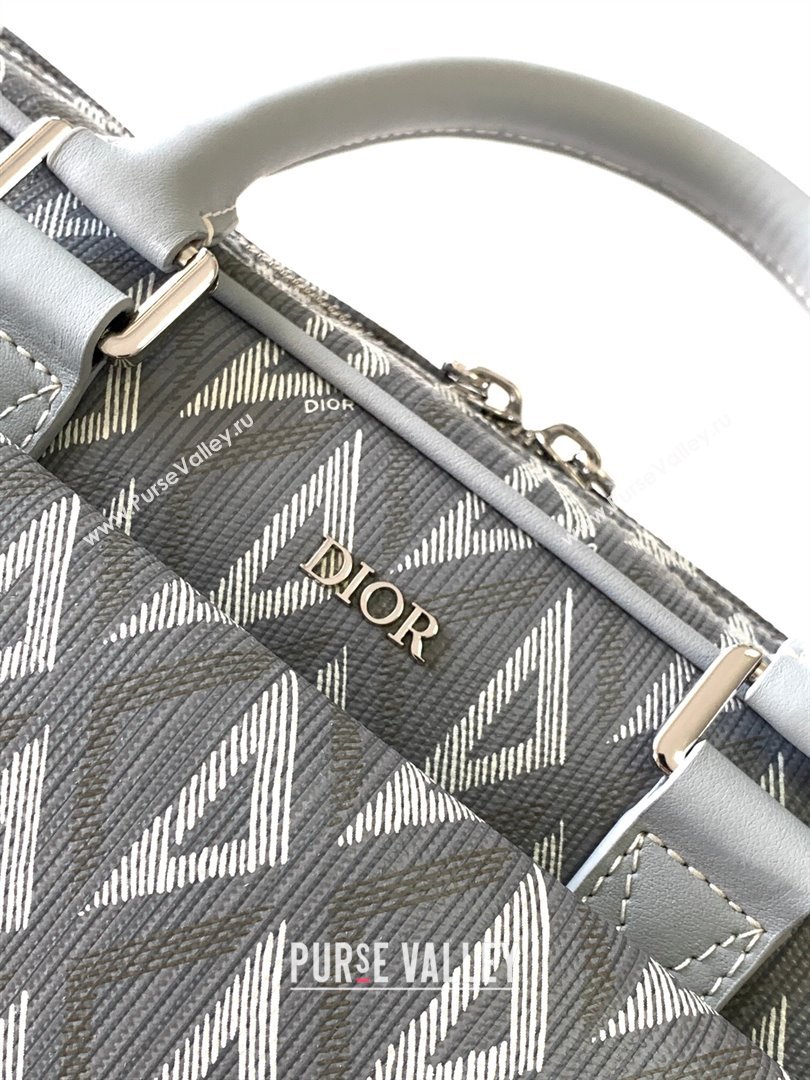 Dior Hit The Road Briefcase Bag in Dior Grey CD Diamond Canvas and Smooth Calfskin 2023 (DMZ-24122511)