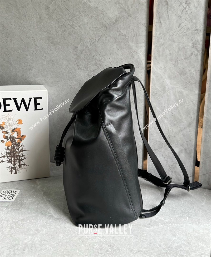 Loewe Flamenco Backpack in Shiny Supple Calfskin Black 2024 Top Quality (KEKE-24122418)