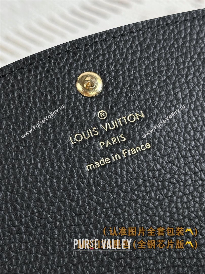 Louis Vuitton Emilie Wallet in Monogram Grained Cowhide Leather M83138 Black 2024 (K-24122420)