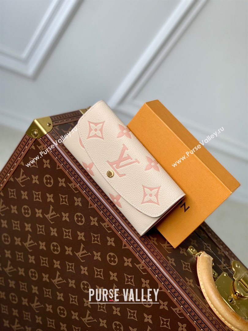 Louis Vuitton Emilie Wallet in Monogram Grained Cowhide Leather M82341 Creme /Arizona 2024 (K-24122421)