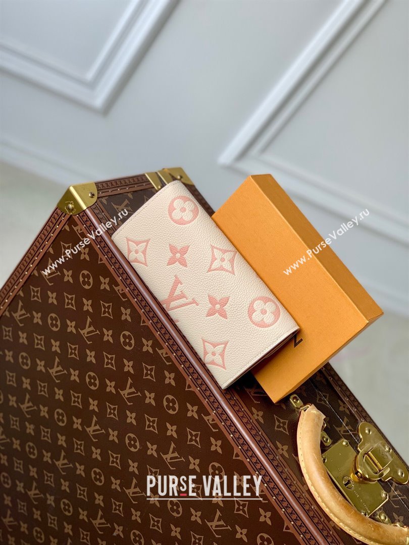 Louis Vuitton Emilie Wallet in Monogram Grained Cowhide Leather M82341 Creme /Arizona 2024 (K-24122421)