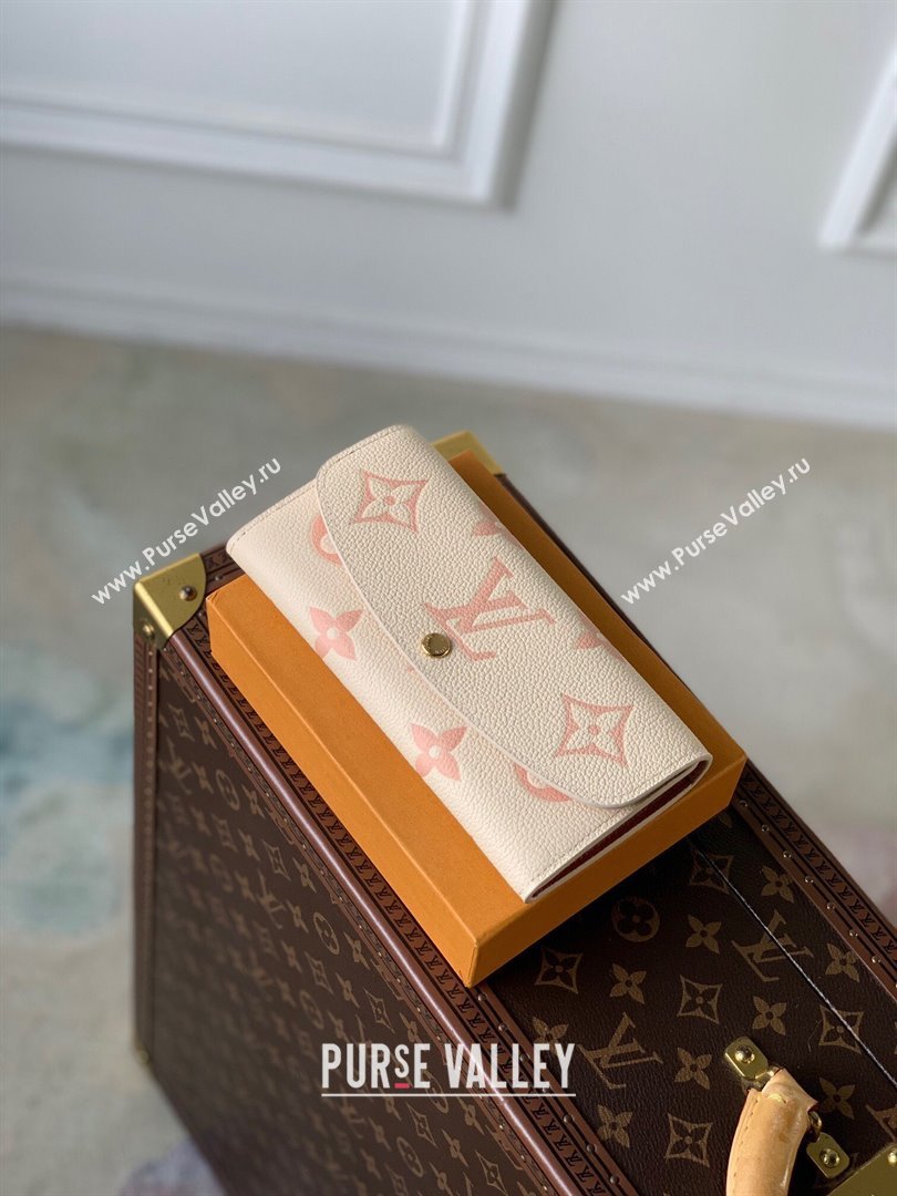 Louis Vuitton Emilie Wallet in Monogram Grained Cowhide Leather M82341 Creme /Arizona 2024 (K-24122421)