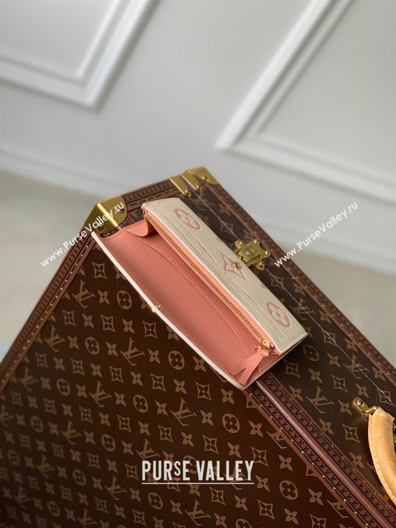 Louis Vuitton Emilie Wallet in Monogram Grained Cowhide Leather M82341 Creme /Arizona 2024 (K-24122421)