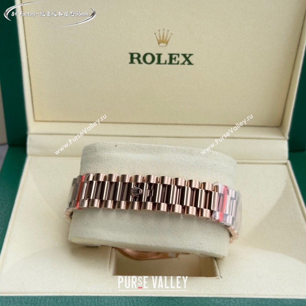 Rolex Datejust Watch with Crystals 36mm R122307 Pink Gold/Green 2024 Top Quality (XZ-24122307)