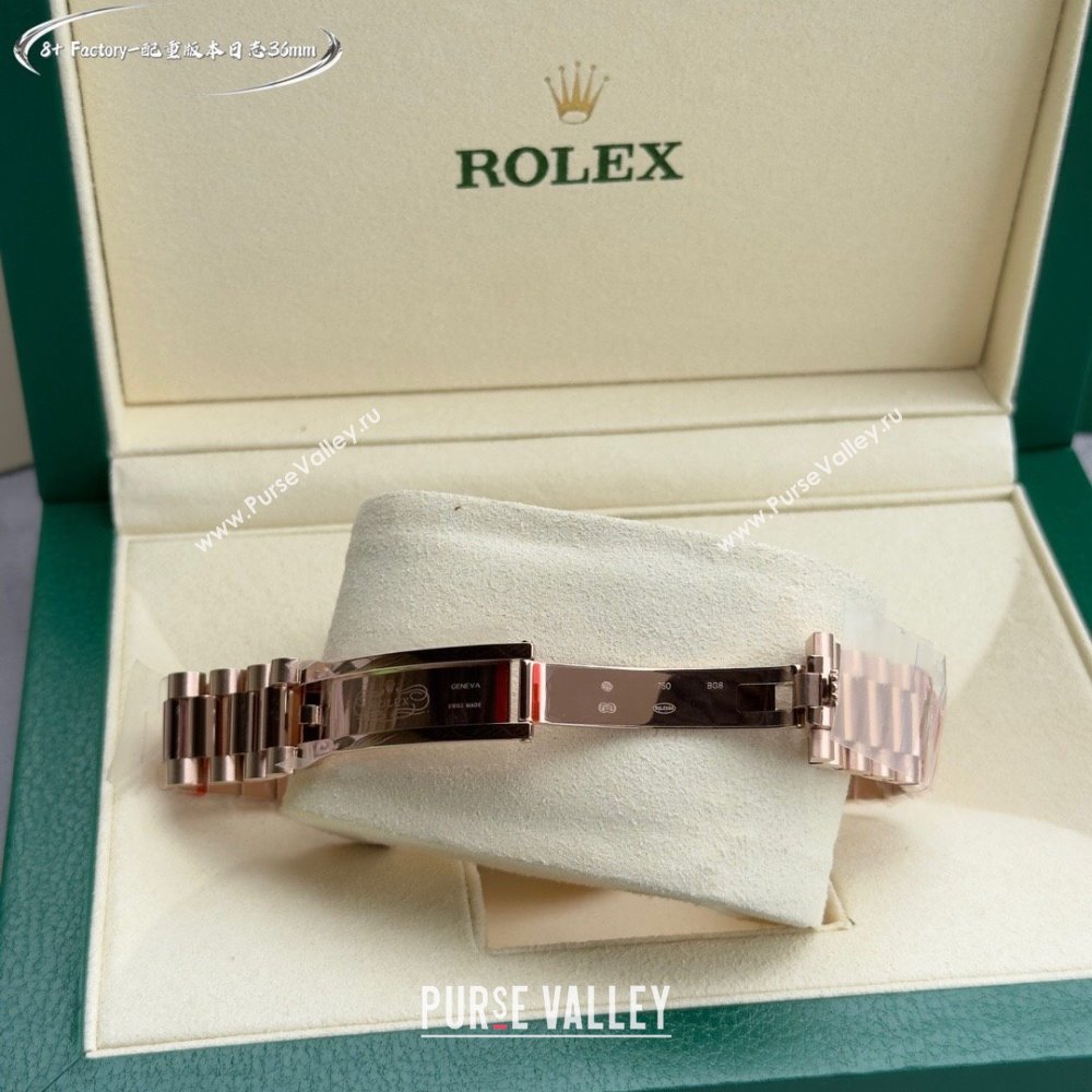 Rolex Datejust Watch with Crystals 36mm R122307 Pink Gold/Green 2024 Top Quality (XZ-24122307)