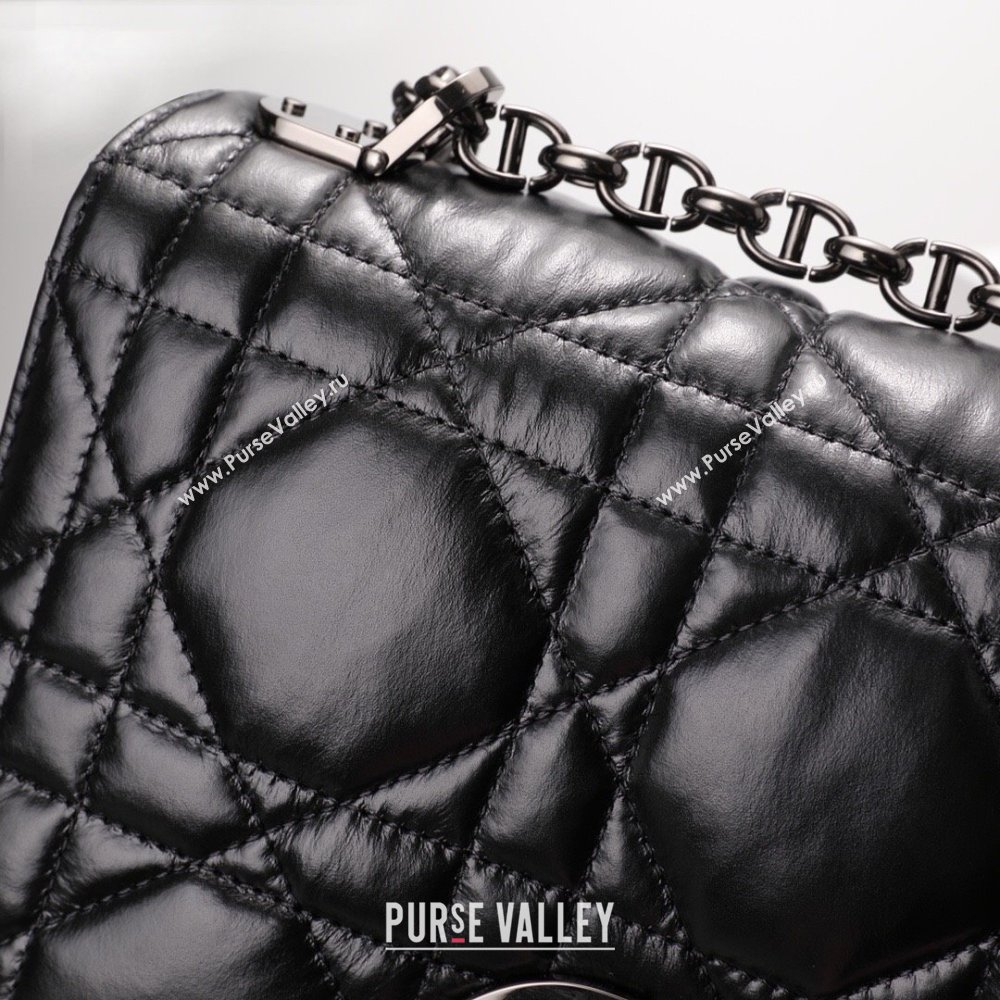 Dior Large Caro Chain Bag in Quilted Macrocannage Calfskin Black 2024 (DMZ-24052230)