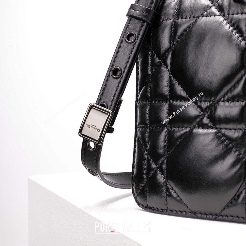 Dior Large Caro Chain Bag in Quilted Macrocannage Calfskin Black 2024 (DMZ-24052230)