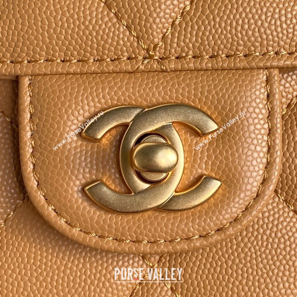 Chanel Grained Shiny Calfskin Small Flap bag with Top Handle AS5166 Yellow 2024 (yezi-241106136)