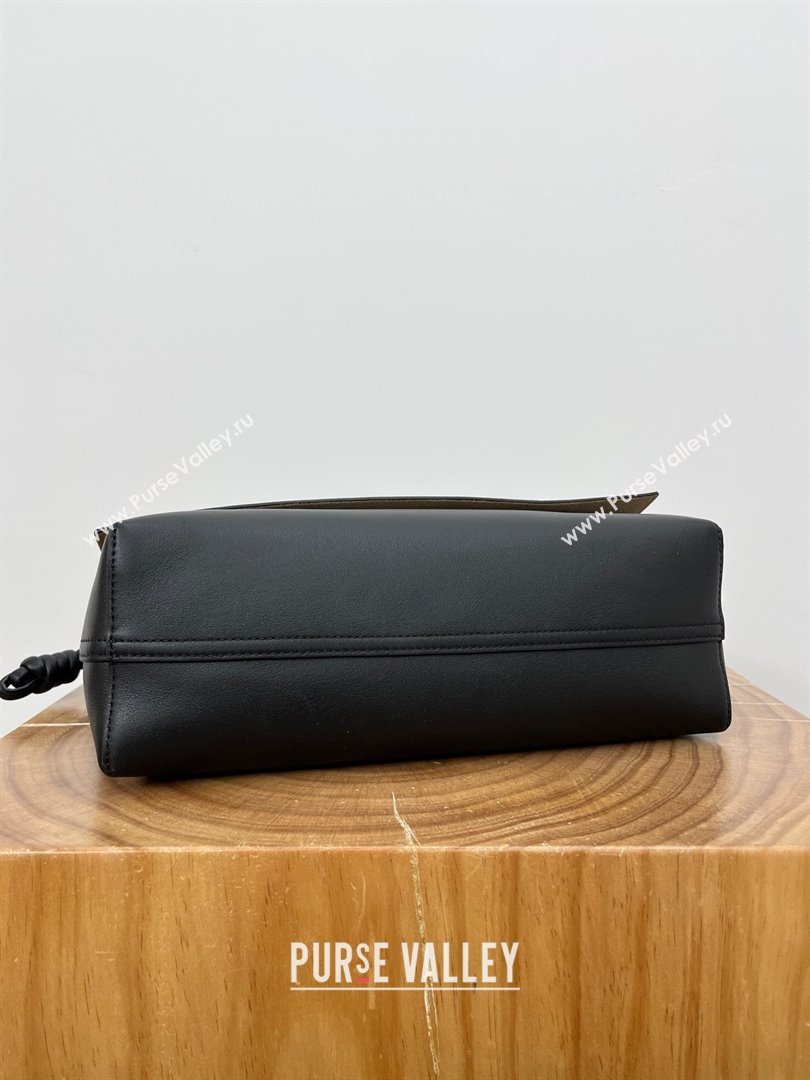 Loewe Mens Flamenco Satchel in Shiny Supple Calfskin 9059 Black 2024 Top (KE-24090221)