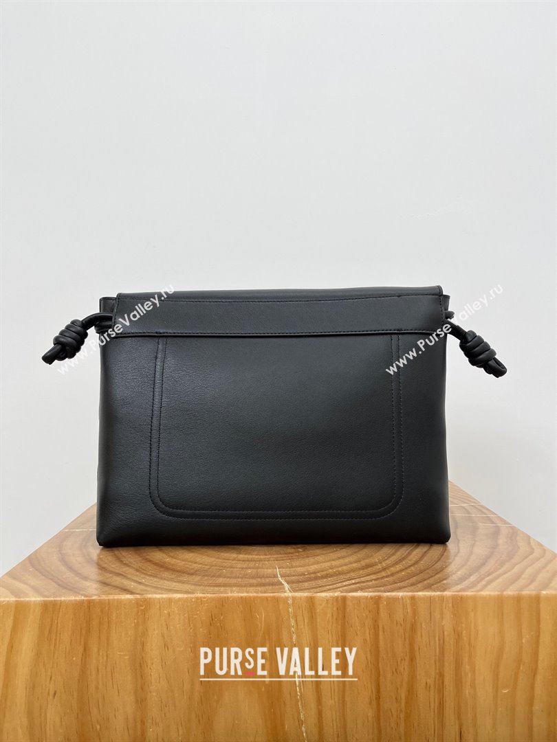 Loewe Mens Flamenco Satchel in Shiny Supple Calfskin 9059 Black 2024 Top (KE-24090221)