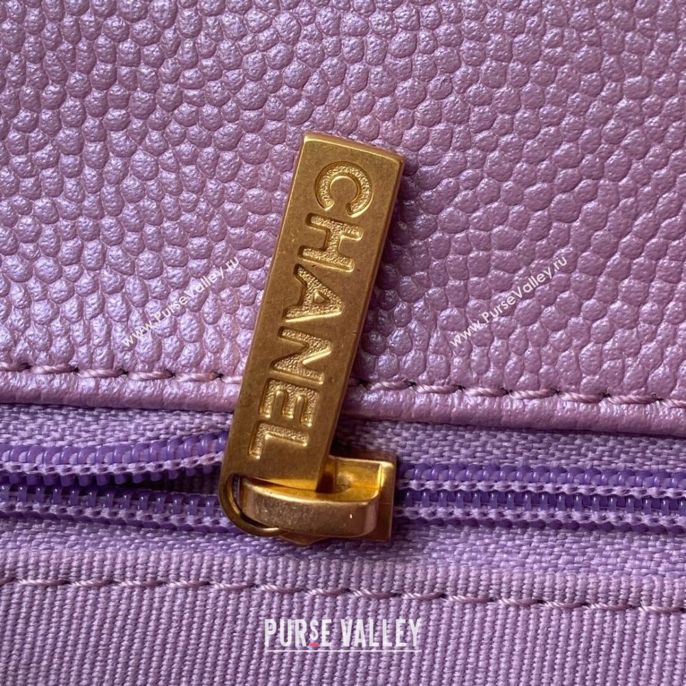 Chanel Iridescent Grained Calfskin Mini Flap Bag AS2855 Purple 2021 (JY-21101220)