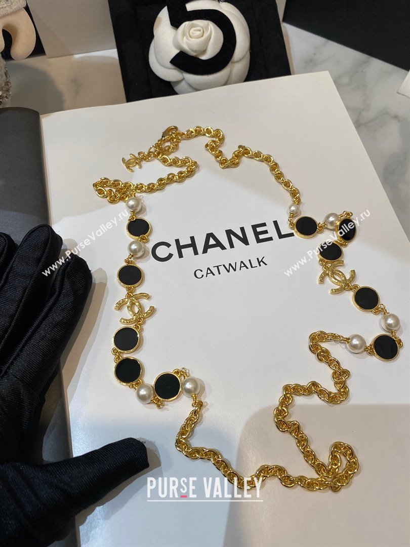 Chanel Pearl Long Necklace CH13016 Black 2024 (YF-24013016)