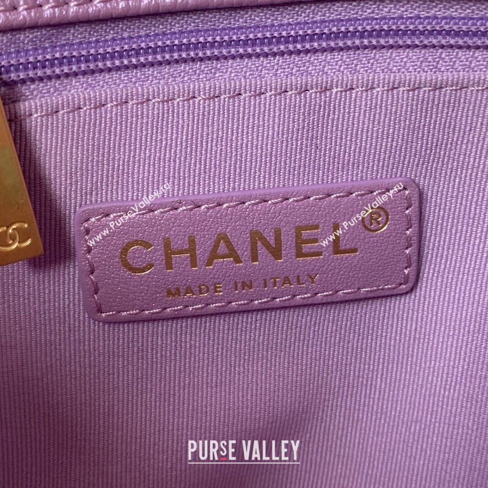 Chanel Iridescent Grained Calfskin Mini Flap Bag AS2855 Purple 2021 (JY-21101220)