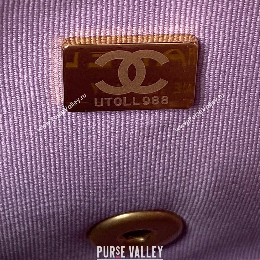 Chanel Iridescent Grained Calfskin Mini Flap Bag AS2855 Purple 2021 (JY-21101220)