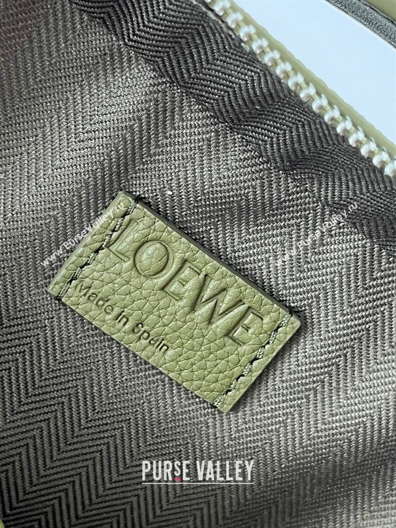 Loewe Mini Camera Crossbody bag in Grained Calfskin 9111 Olive Green 2024 Top (KE-24090222)