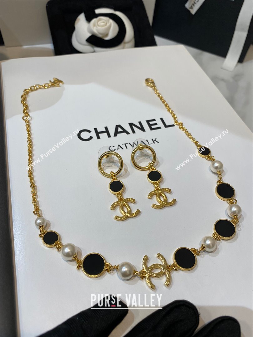 Chanel Pearl Short Necklace CH13017 Black 2024 (YF-24013017)