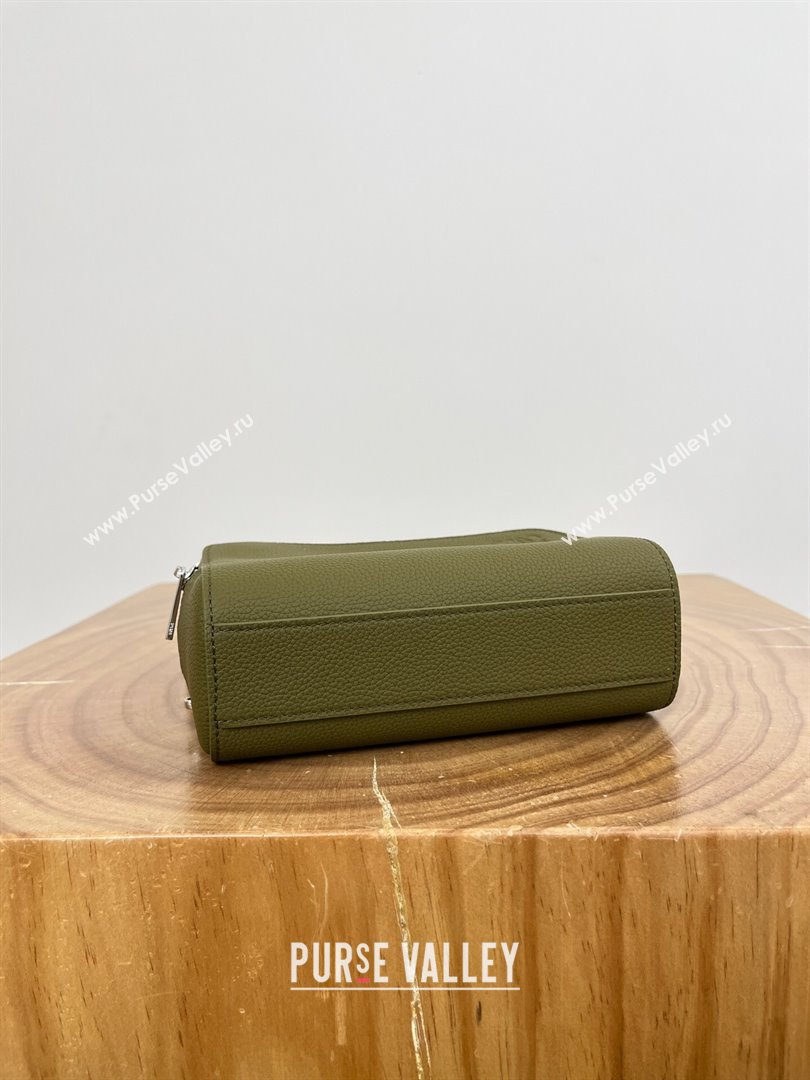 Loewe Mini Camera Crossbody bag in Grained Calfskin 9111 Olive Green 2024 Top (KE-24090222)