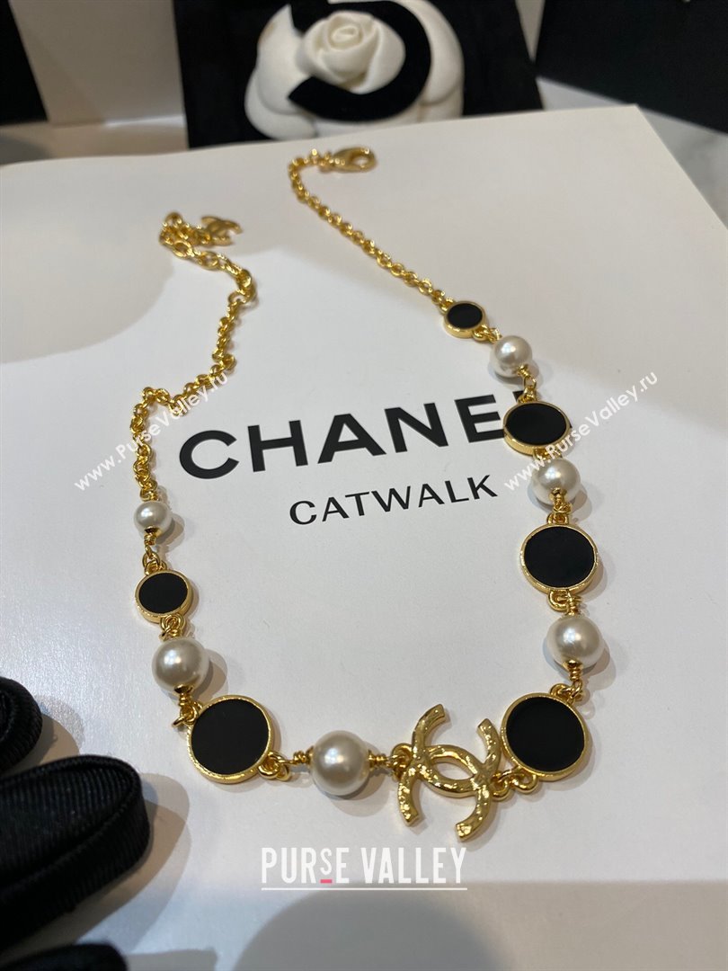 Chanel Pearl Short Necklace CH13017 Black 2024 (YF-24013017)