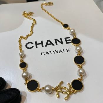 Chanel Pearl Short Necklace CH13017 Black 2024 (YF-24013017)