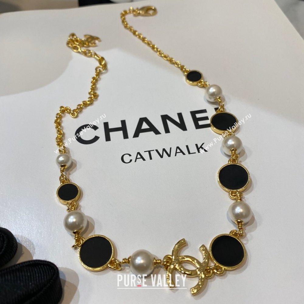 Chanel Pearl Short Necklace CH13017 Black 2024 (YF-24013017)