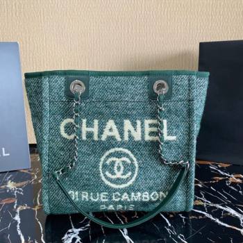 Chanel Deauville Mixed Fibers Small Shopping Bag Cyan 2021 (SSZ-21101260)