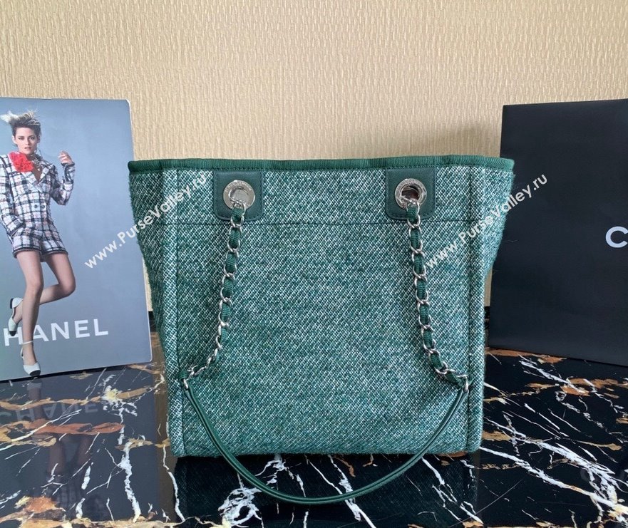 Chanel Deauville Mixed Fibers Small Shopping Bag Cyan 2021 (SSZ-21101260)