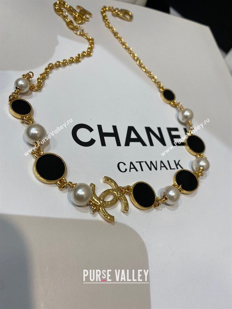 Chanel Pearl Short Necklace CH13017 Black 2024 (YF-24013017)