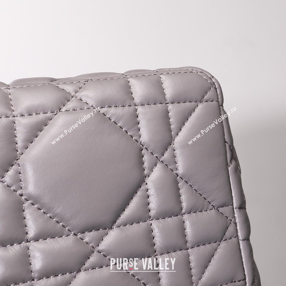 Dior Large Caro Chain Bag in Quilted Macrocannage Calfskin Gray 2024 (DMZ-24052234)