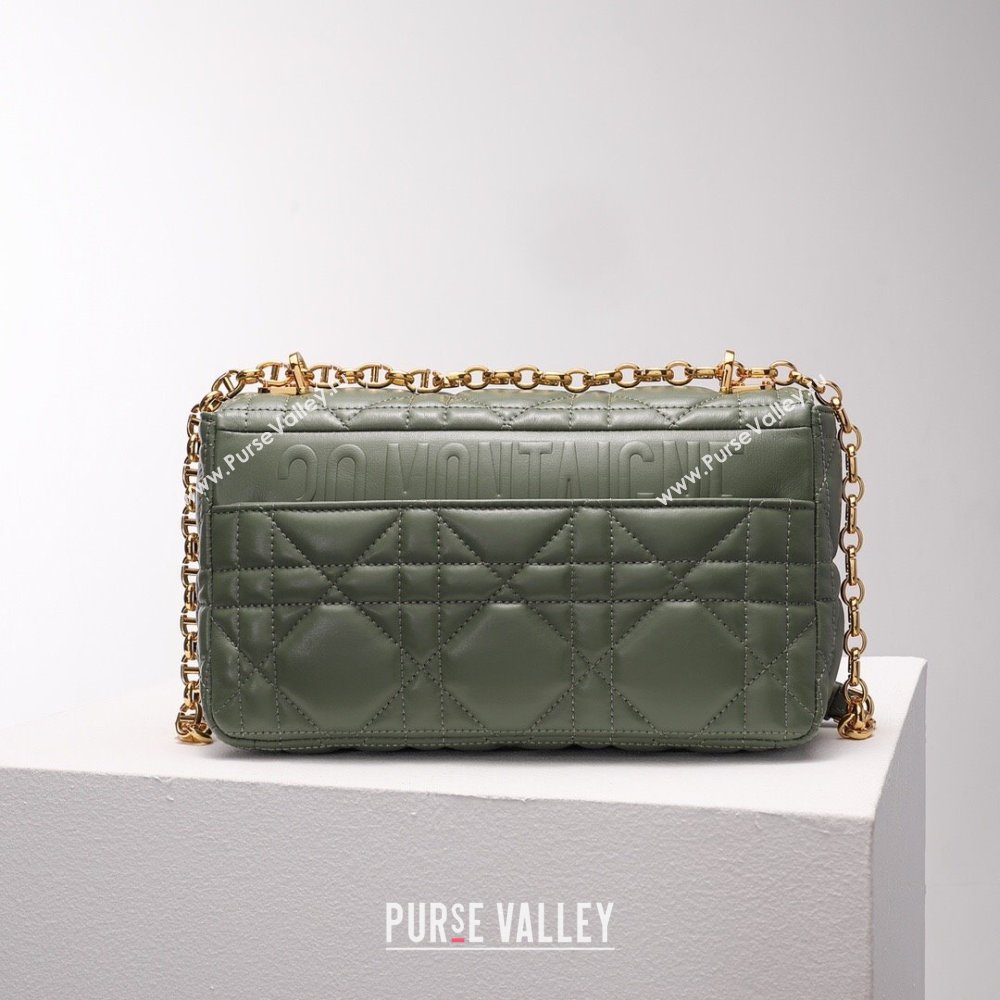 Dior Medium Caro Chain Bag in Quilted Macrocannage Calfskin Green 2024 (DMZ-24052235)