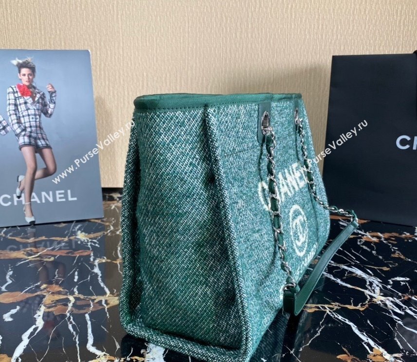 Chanel Deauville Mixed Fibers Medium Shopping Bag A67001 Cyan 2021 (SSZ-21101261)