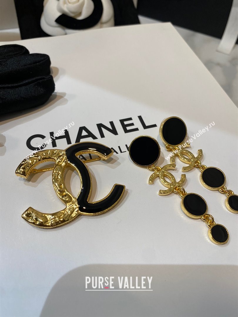 Chanel Brooch CH13019 Gold/Black 2024 (YF-24013019)