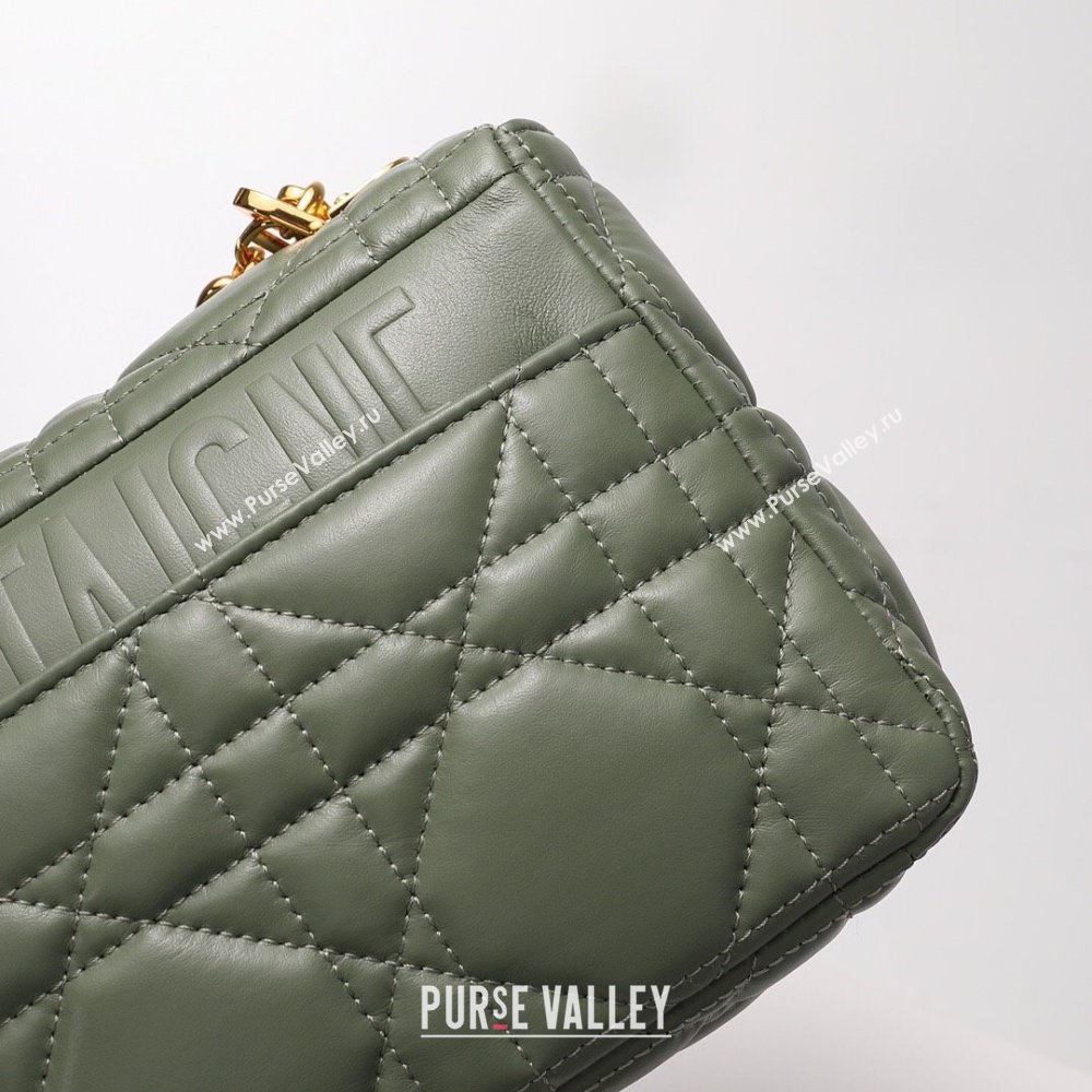 Dior Medium Caro Chain Bag in Quilted Macrocannage Calfskin Green 2024 (DMZ-24052235)