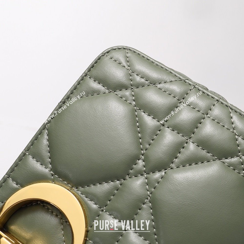 Dior Medium Caro Chain Bag in Quilted Macrocannage Calfskin Green 2024 (DMZ-24052235)