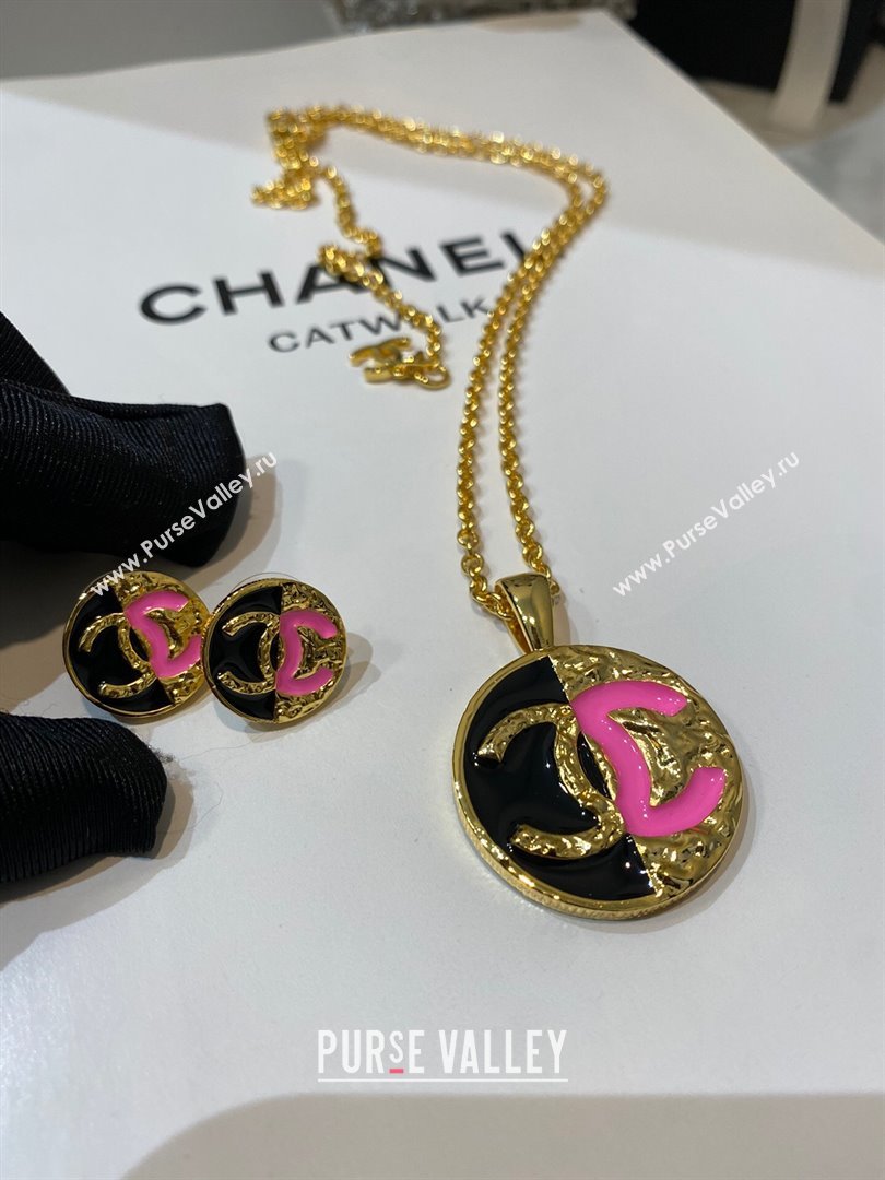 Chanel Necklace CH13020 Black/Pink 2024 (YF-24013020)