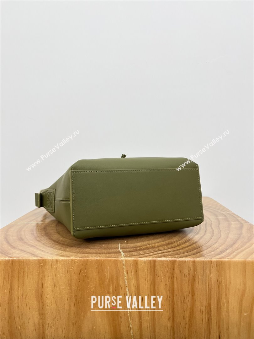 Loewe Mens Small Cubi Crossbody Bag in Supple Smooth Calfskin and Jacquard Olive Green 2024 Top (KE-24090224)