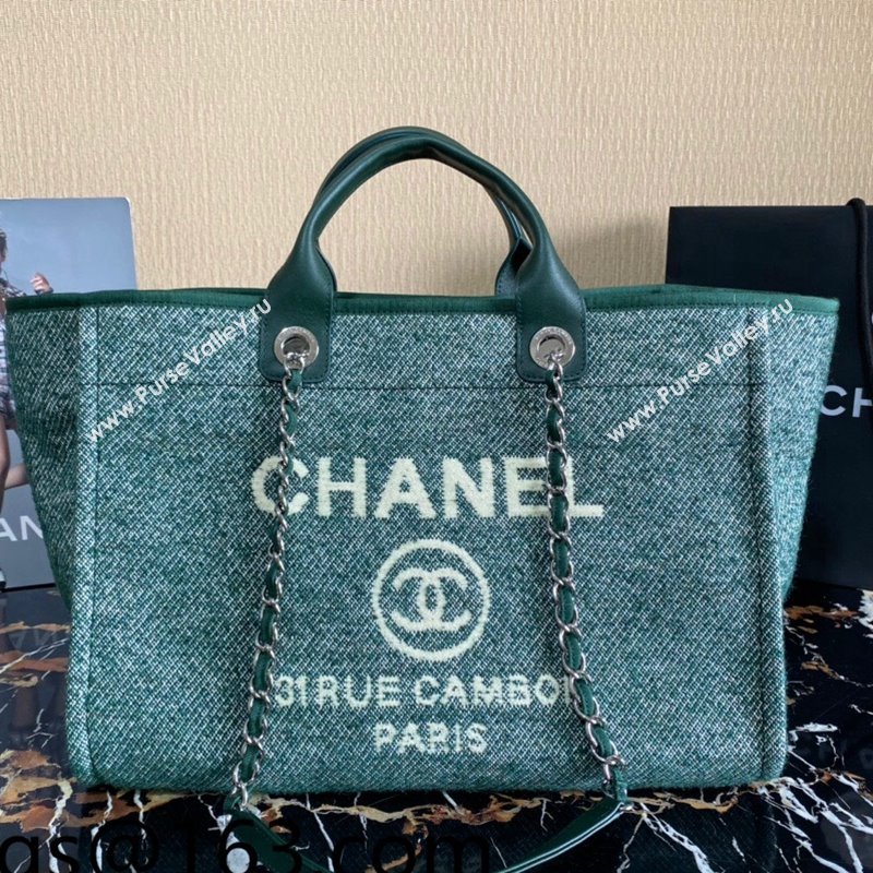 Chanel Deauville Mixed Fibers Large Shopping Bag A66941 Cyan 2021 (SSZ-21101262)