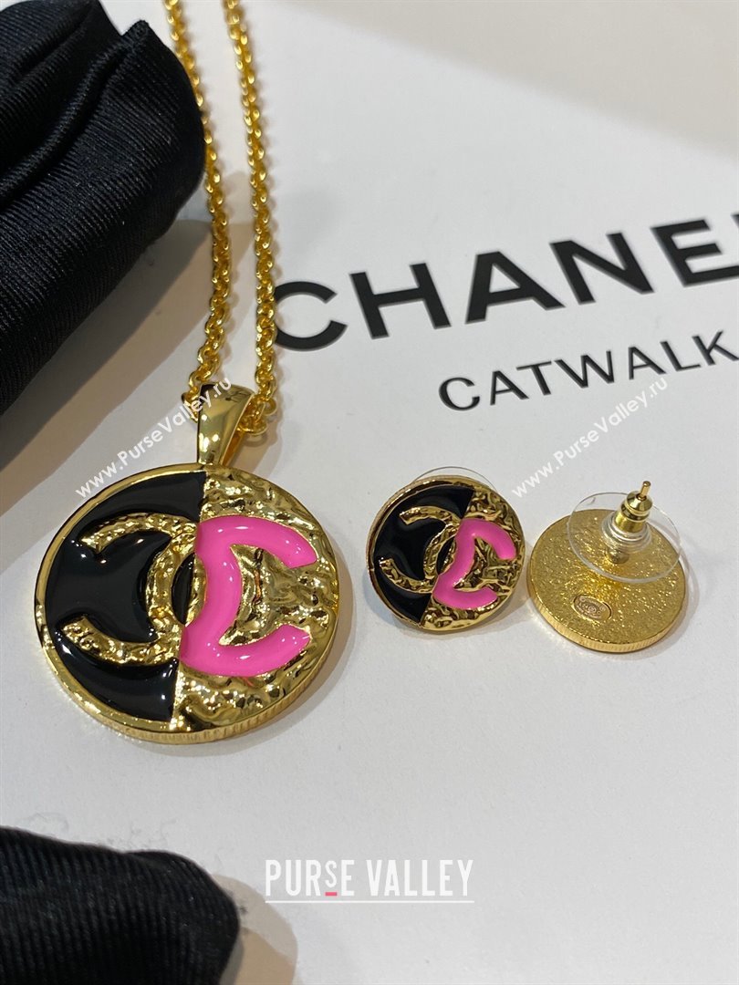 Chanel Necklace CH13020 Black/Pink 2024 (YF-24013020)